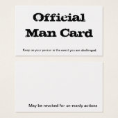 Official Man Card (Front & Back)