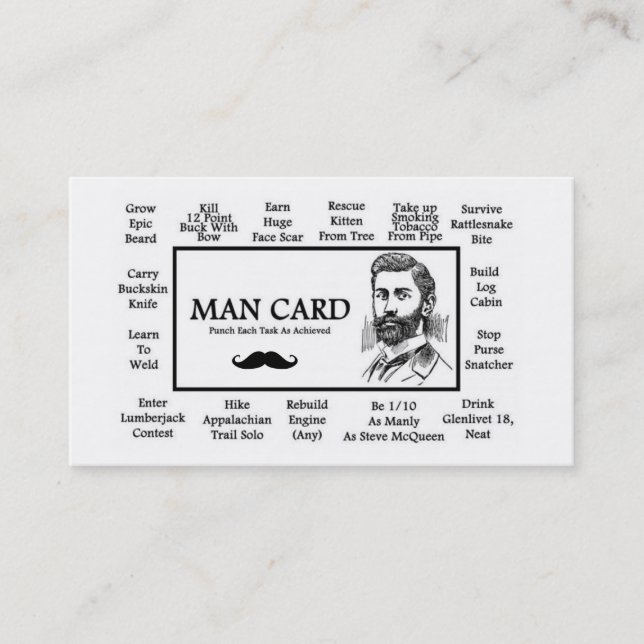 Official Man Cards! Business Card (Front)