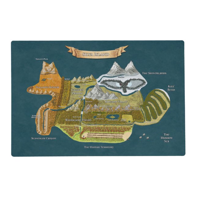 Official Map of Silva Island Placemat (Front)