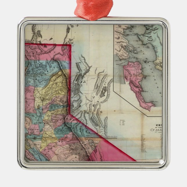 Official map of the State of California Metal Ornament (Front)