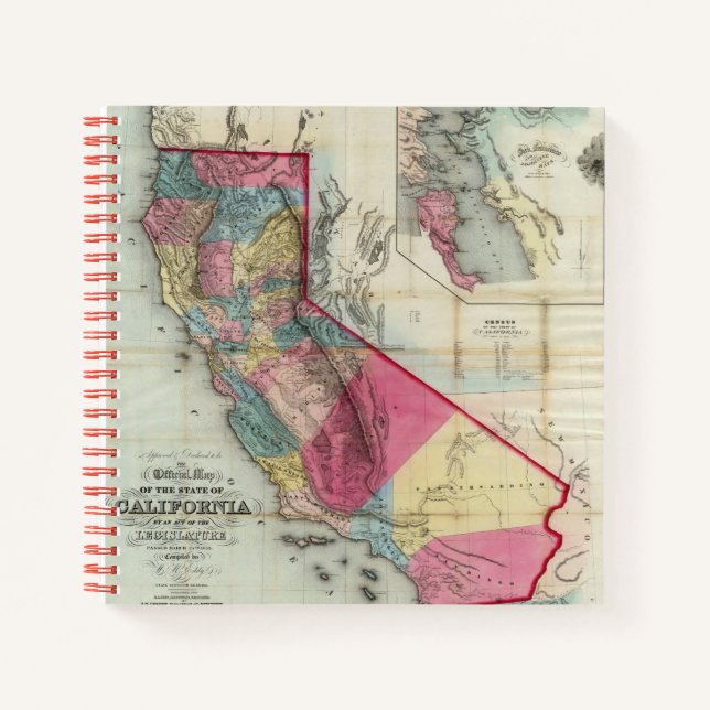 Official map of the State of California Notebook (Front)