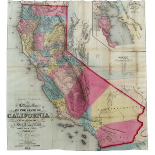 Official map of the State of California Shower Curtain