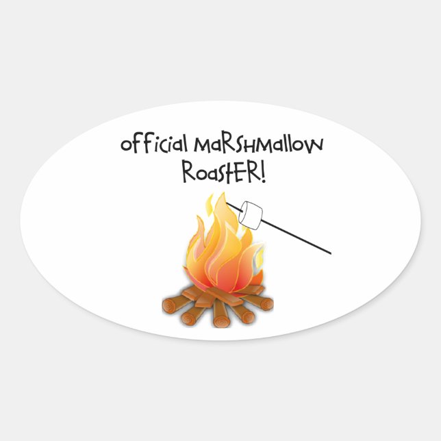 Official Marshmallow Roaster Oval Sticker (Front)