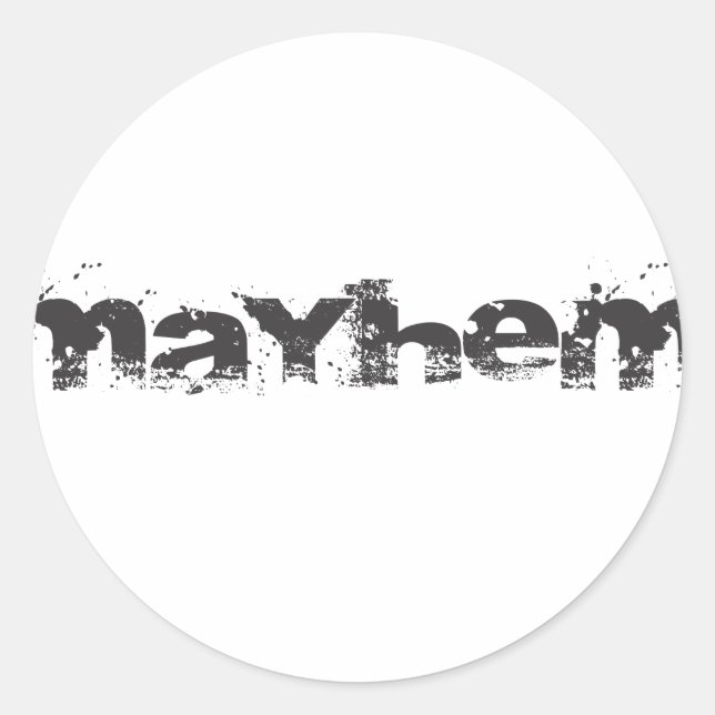 Official Mayhem Logo Merchandise Classic Round Sticker (Front)