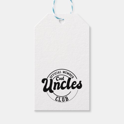 Official Member Cool Uncles Club Fathers Day Gift Tags