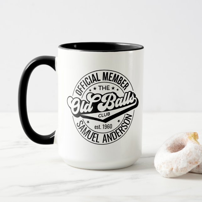 Official Member of the Old Balls Club Birthday Mug (With Donut)