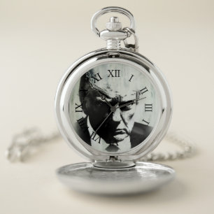 Official Mugshot Donald Trump Pocket Watch: Silver Pocket Watch