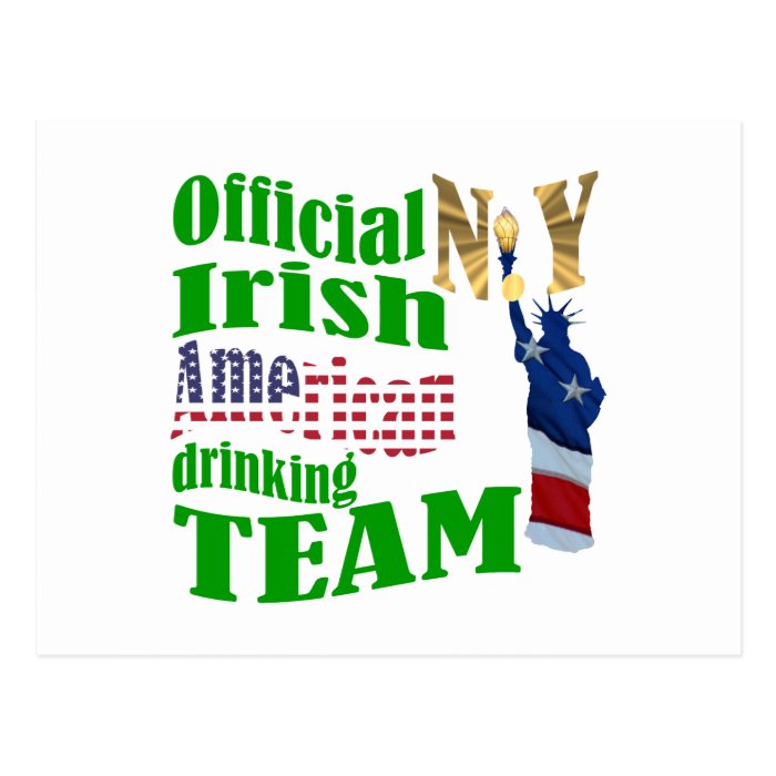 Official N.Y. Irish American drinking team Post Card