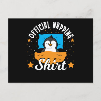 Official Napping Shirt Penguin Postcard