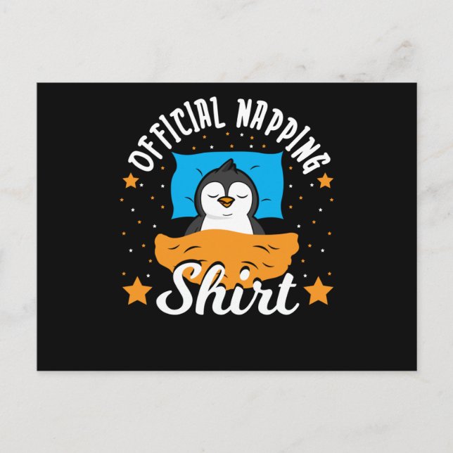 Official Napping Shirt Penguin Postcard (Front)