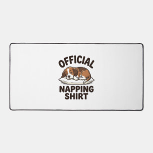 Official Napping Shirt Sleepy Dog Vintage Design_1 Desk Mat