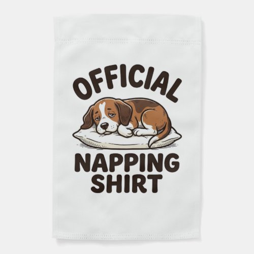 Official Napping Shirt Sleepy Dog Vintage Design_1 Garden Flag