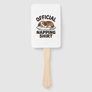 Official Napping Shirt Sleepy Dog Vintage Design_1 Hand Fan