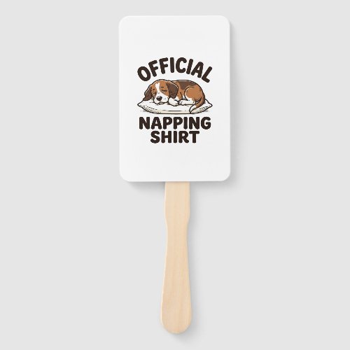 Official Napping Shirt Sleepy Dog Vintage Design_1 Hand Fan