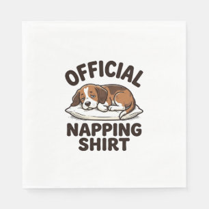 Official Napping Shirt Sleepy Dog Vintage Design_1 Napkins