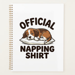 Official Napping Shirt Sleepy Dog Vintage Design_1 Planner