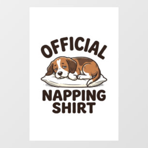 Official Napping Shirt Sleepy Dog Vintage Design_1 Window Cling