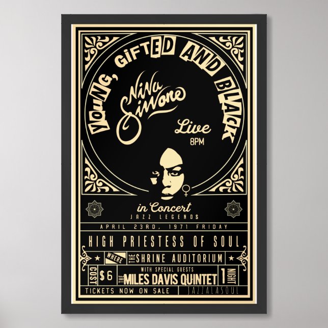 Official Nina Simone Concert Poster (Framed Front)