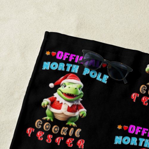 Official North Pole Cookie Tester Giant Christmas Beach Towel