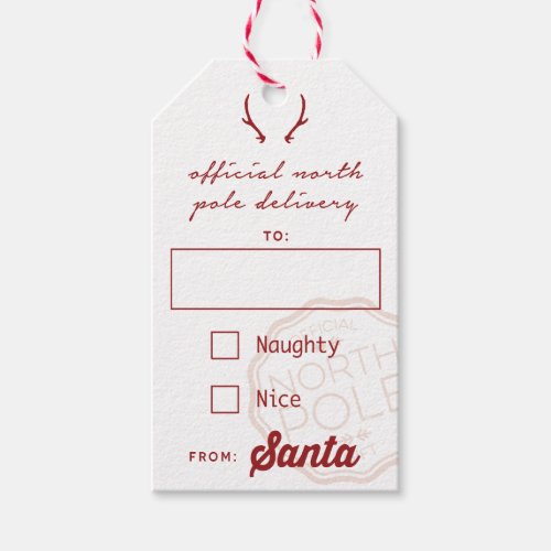 Official North Pole Delivery Gift Tag