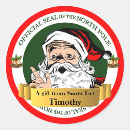 Official North Pole Seal Gift Tag