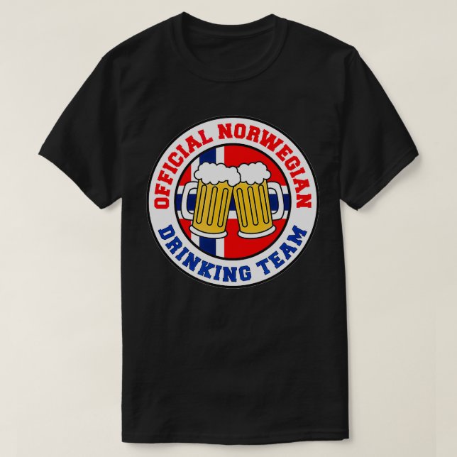 Official Norwegian Drinking Team Flag of Norway Be T-Shirt (Design Front)