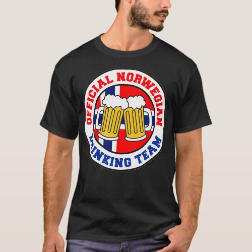 Official Norwegian Drinking Team Flag of Norway Be T_Shirt