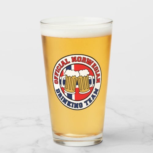 Official Norwegian Drinking Team Glass