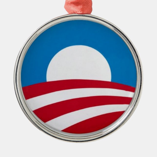 Official Obama campaign logo Metal Ornament (Front)