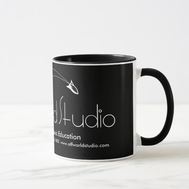 Official Off World Studio mug - black with trim (Right)