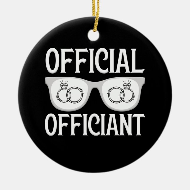 Official Officiant Wedding Officiant Proposal Ceramic Ornament (Front)