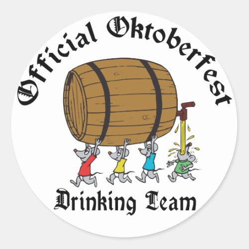 Official Oktoberfest Drinking Team Classic Round Sticker