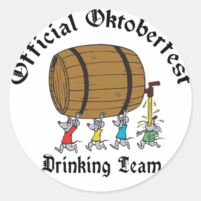 Official Oktoberfest Drinking Team Classic Round Sticker (Front)