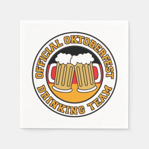 Official Oktoberfest Drinking Team With Flag Napkins
