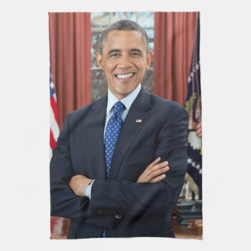 Official Oval Office Portrait President Obama Kitchen Towel