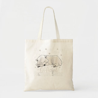 Official pajama napping shirt Samoyed dog pajamas Tote Bag