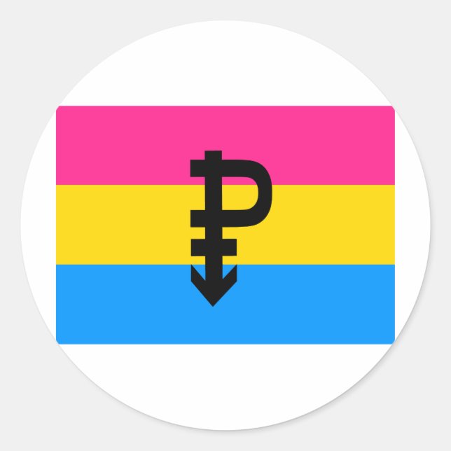 OFFICIAL PANSEXUAL PRIDE FLAG CLASSIC ROUND STICKER (Front)