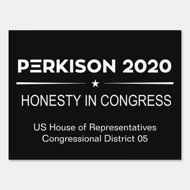 Official Perkison 2020 Campaign Yard Sign (Front)