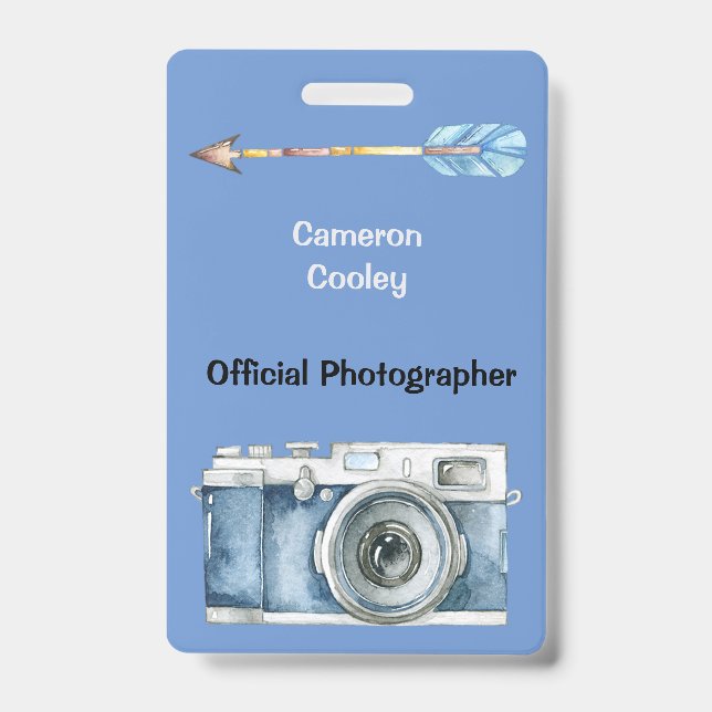 Official Photographer with Vintage Camera Badge (Front)