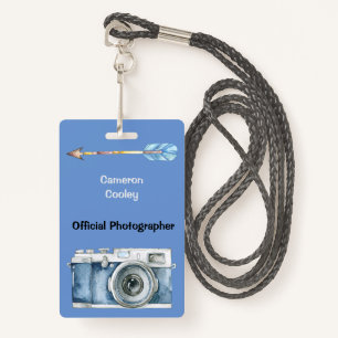 Official Photographer with Vintage Camera Badge