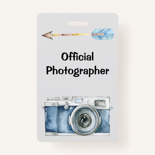 Official Photographer with Vintage Camera Badge (Front)