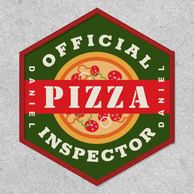 Official Pizza Inspector Custom Name Badge (Front)