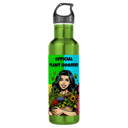 Official Plant Hoarder  Funny Houseplant Addict Stainless Steel Water Bottle