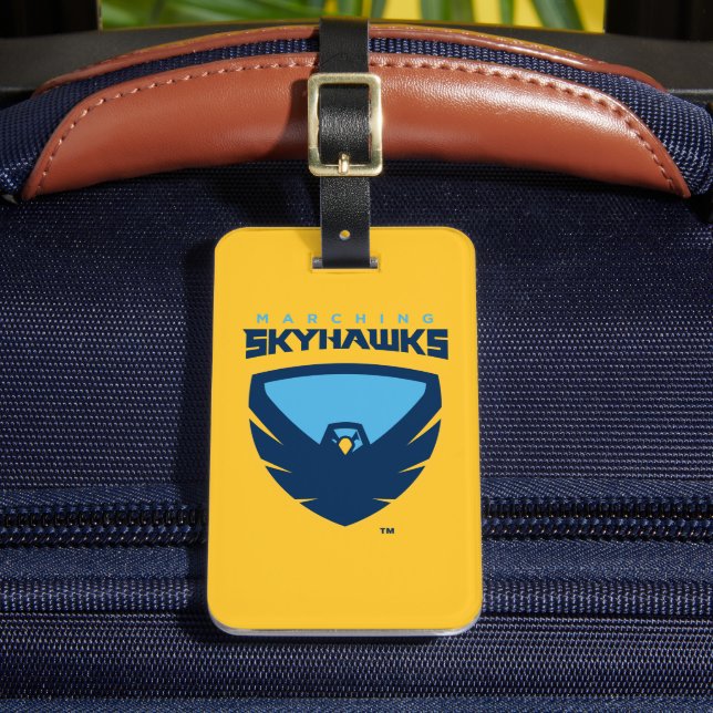 Official Point University Marching Skyhawks Luggage Tag (Front Insitu 2)