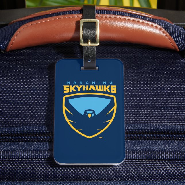Official Point University Marching Skyhawks Luggage Tag (Front Insitu 2)