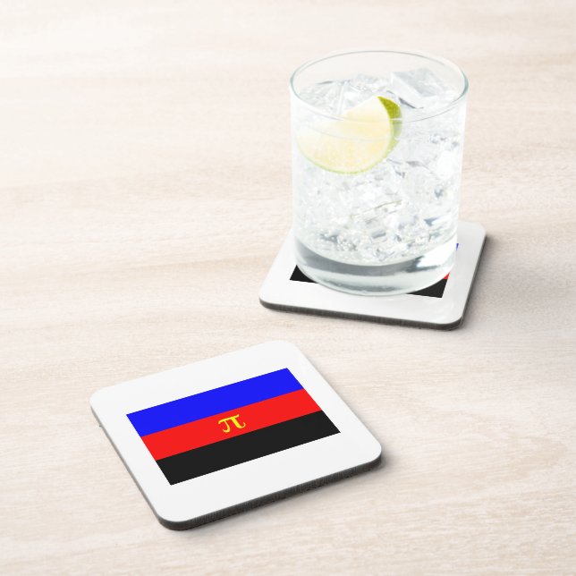 OFFICIAL POLYAMORY PRIDE FLAG BEVERAGE COASTER (Right Side)