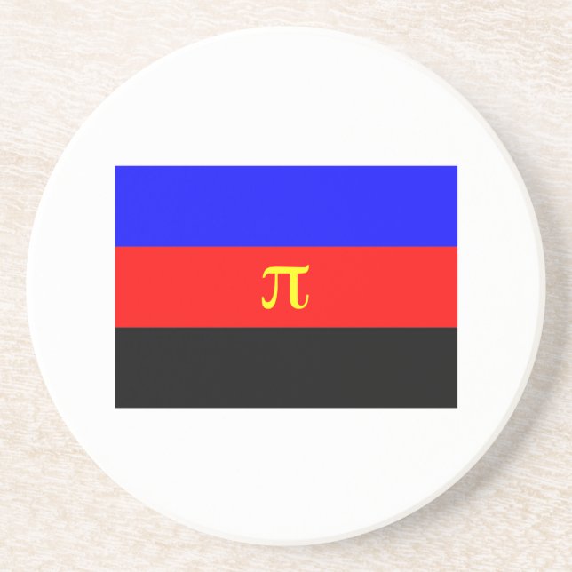 OFFICIAL POLYAMORY PRIDE FLAG DRINK COASTER (Front)