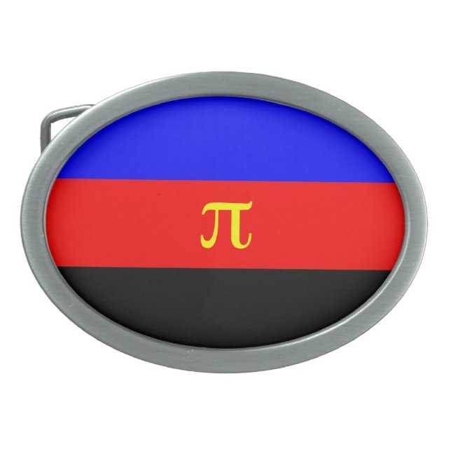 OFFICIAL POLYAMORY PRIDE FLAG -.png Belt Buckle (Front)