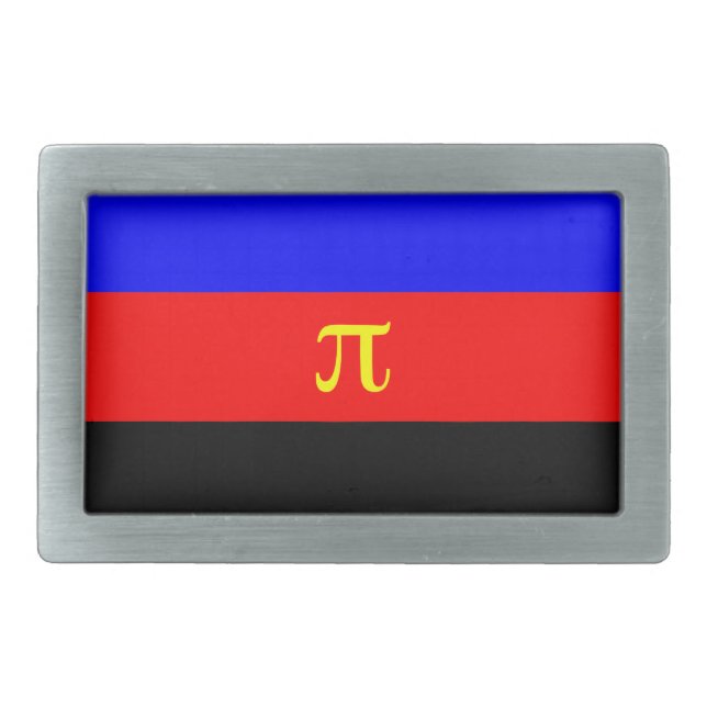 OFFICIAL POLYAMORY PRIDE FLAG -.png Rectangular Belt Buckle (Front)