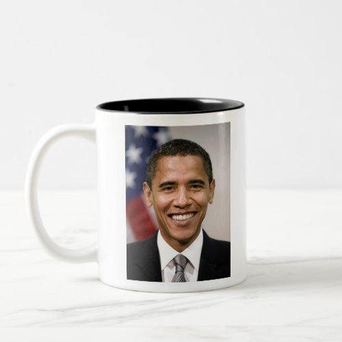 Official Portrait of Barack Obama Two_Tone Coffee Mug